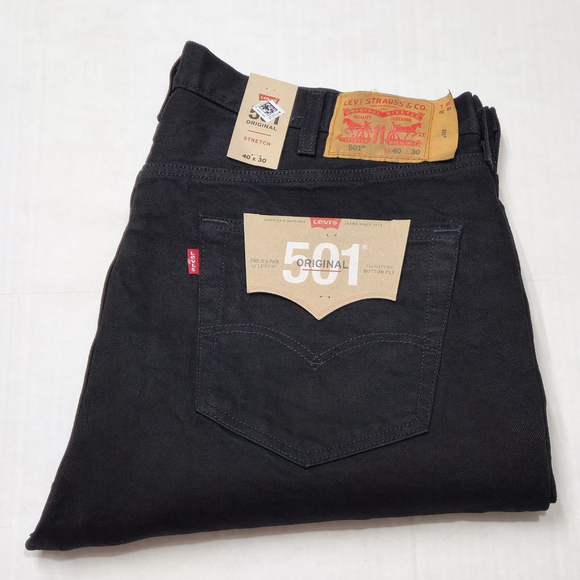 Levi's Other - Levi’s 501 Original Fit Jeans Black Stretch W40 L30 Button Fly NWT Men’s Classic